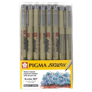 Set Estilografos Pigma 8 Colores Brush